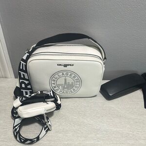 Karl Lagerfeld White Logo Crossbody Bag